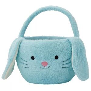 Plush Blue Bunny Basket for Kids